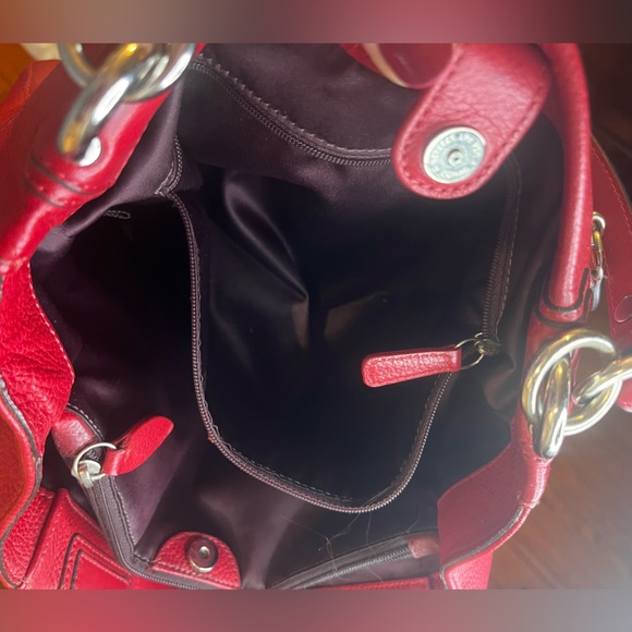 Coach Vintage F16531 Penelope Red Pebbled Leather Carryall Satchel - Picture 12 of 12